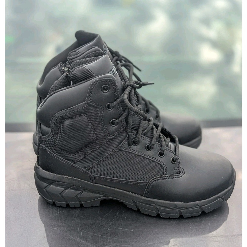 Tactical Combat Boots Black Leather Side Zip Womens 9.5 Interceptor Litefast NIB